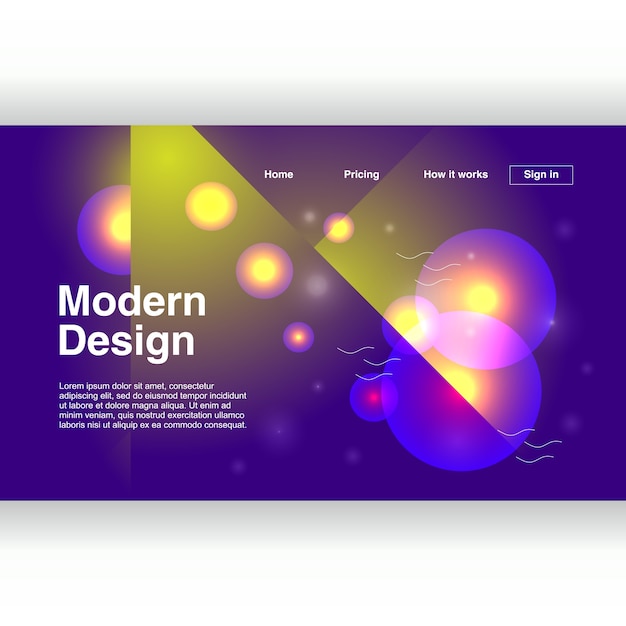 Modern abstract geometrisch ontwerp voor landingspagina