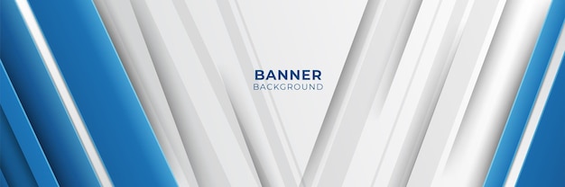 Modern abstract gradient dark blue and white banner background