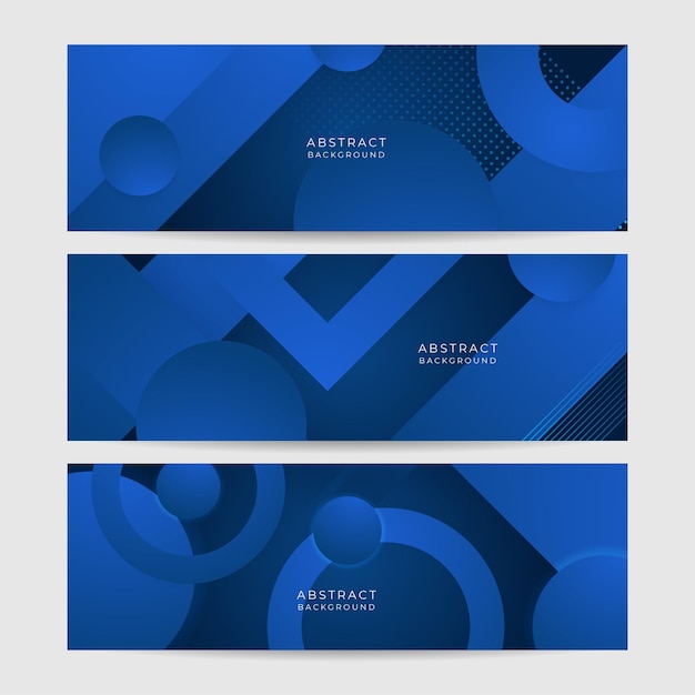 Modern abstract gradient dark navy blue banner Minimal geometric dark blue light banner background abstract design Vector abstract graphic design banner pattern background template