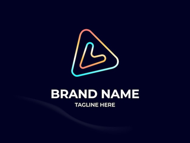 Modern Abstract Gradient Line Based Triangles Creative Logo Design