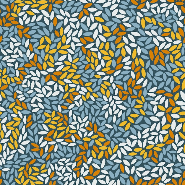 Современная абстрактная нарисованная рукой скандинавская красочная текстура. повторяющиеся геометрические плитки из овальных элементов напоминают рис или листья. идеально подходит для текстиля, тканей, цифровой бумаги