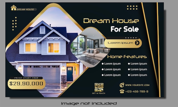 Modern abstract home sale brochure template