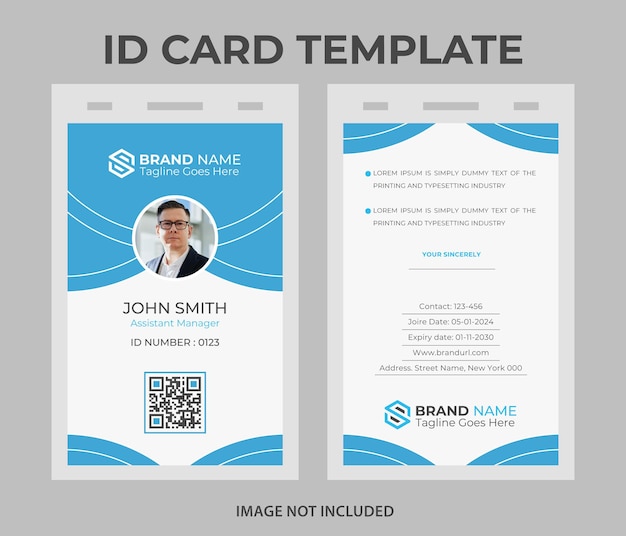 Vector modern abstract id card badge design template