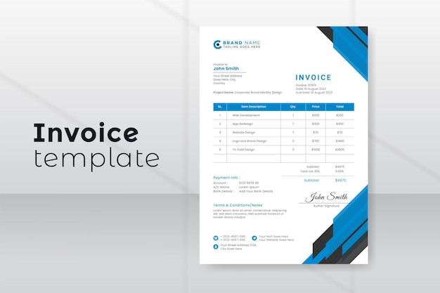 Vector modern abstract invoice template design