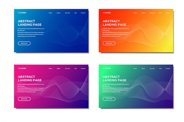 Modern abstract landing page set