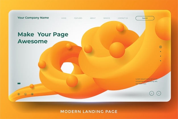 Vector modern abstract landing page template design