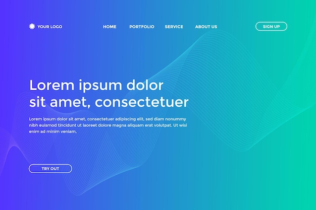 modern abstract landing page template