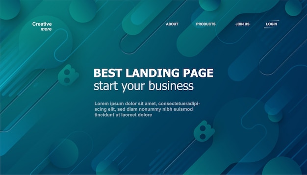 Vector modern abstract landing page or web template