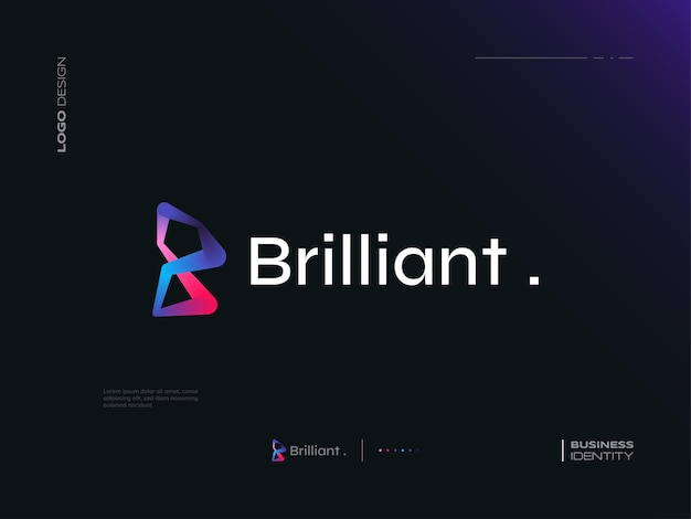 Modern and Abstract Letter B Logo Design in Colorful Gradient Style Suitable for Business and Technology Logo