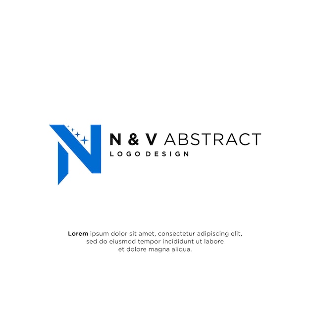 Vector modern abstract letter n v logo design company