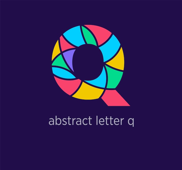 Modern abstract letter q logo icon Unique mosaic design color transitions Colorful letter q