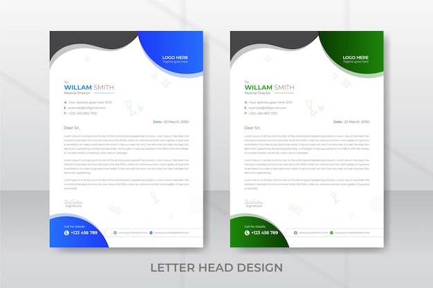 Modern and abstract letterhead design template