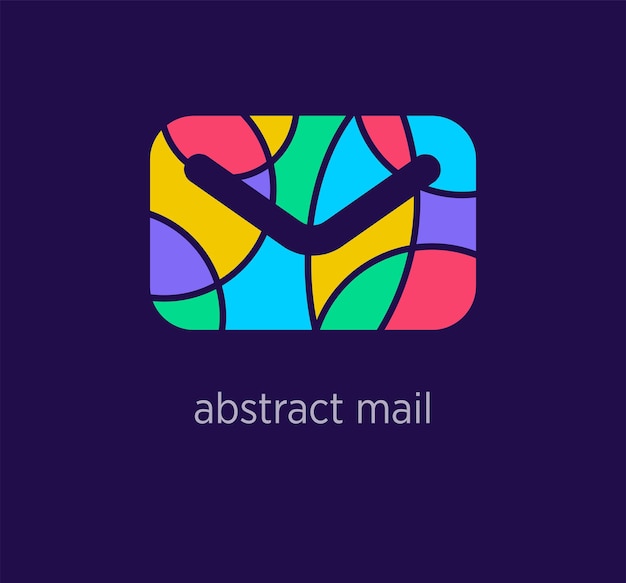 Modern abstract mail logo icon Unique design color transitions Colorful message logo template