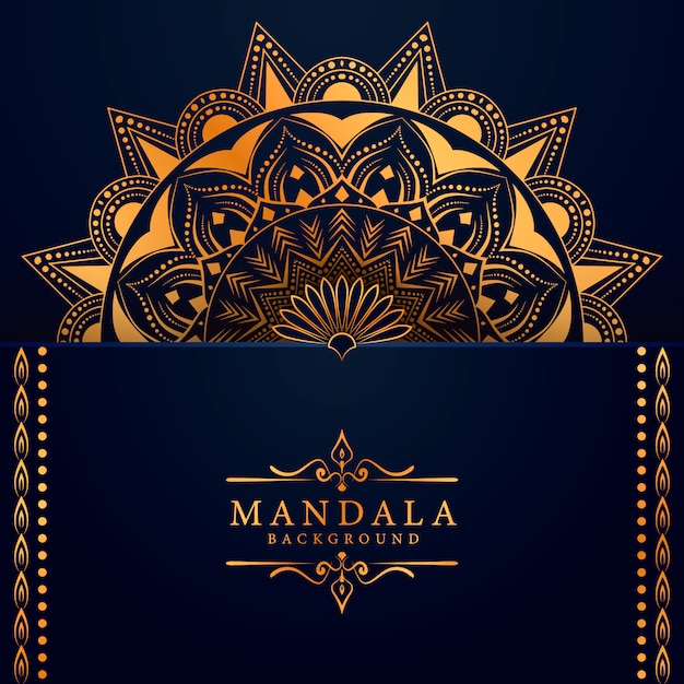 Fondo astratto moderno della mandala con stile orientale islamico arabo di arabesque dorato