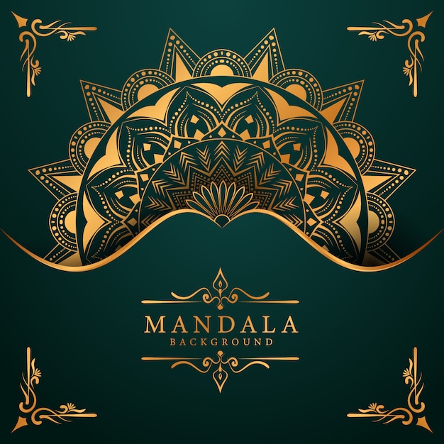 Fondo astratto moderno della mandala con stile orientale islamico arabo di arabesque dorato