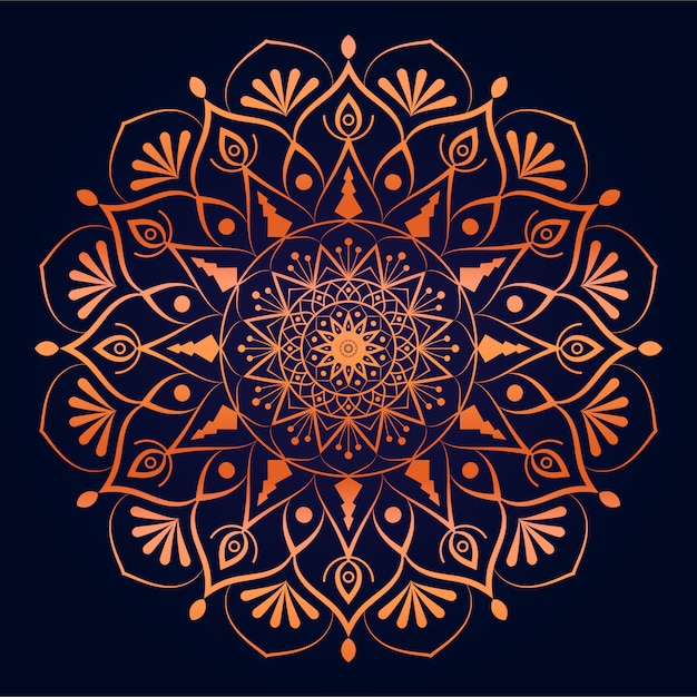 Modern abstract mandala background with golden arabesque arabic islamic east style