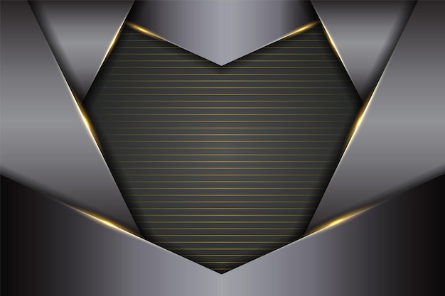 Современное абстрактное металлическое элегантное серебро с желтой линией Premium Background