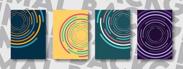 Modern abstract minimal cover circle style and geometric colorful poster