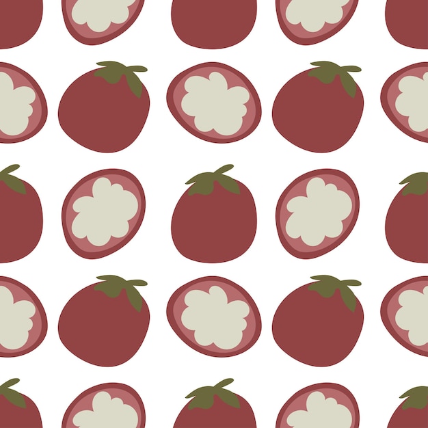 Fondo senza cuciture del modello del mangostano della frutta minimalista astratto moderno