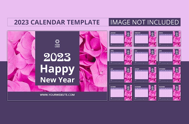 Modern abstract new year 2023 calendar template