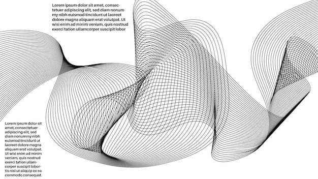얇은 선 줄무늬 혼합 연기 흐름 모양 카드가 있는 현대적인 추상 포스터입니다. 크리에이티브 비즈니스