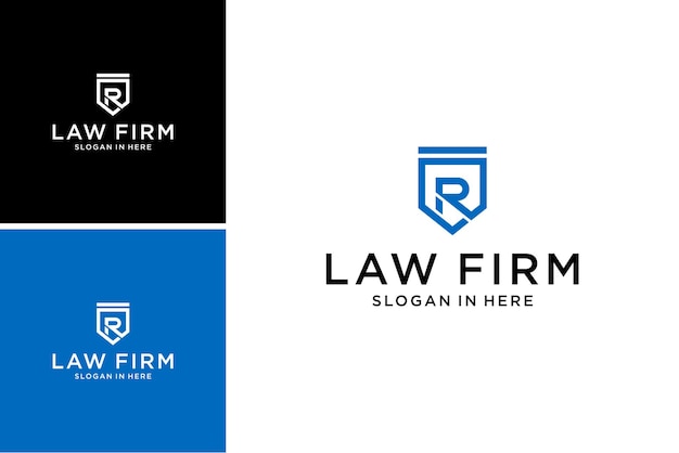 modern abstract R letter with law firm concept logo design