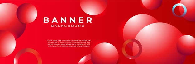 Modern abstract red banner with diagonal lines, wave, circle, and geometric shapes