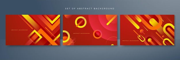 밝은 대비 기하학적 모양과 3d 동적 요소 벡터 그림 추상 그래픽 디자인 배너 패턴 프리젠테이션 웹 템플릿을 갖춘 현대적인 추상 빨간색과 주황색 그라데이션 배경