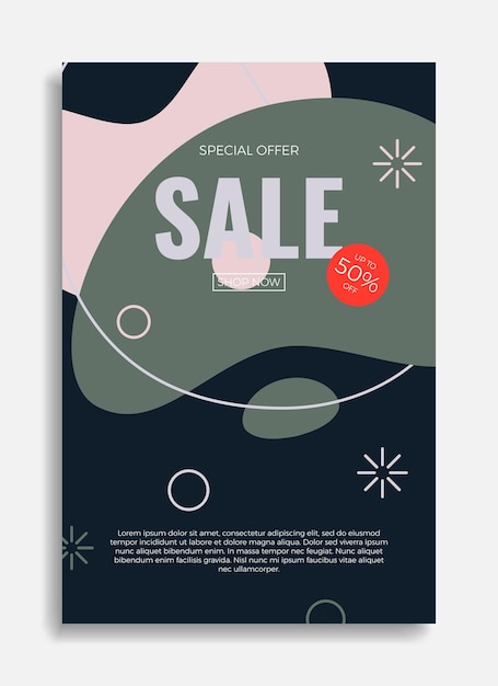 Modern abstract SALE-postersjabloon met kleurrijke geometrische vormen Trendy design