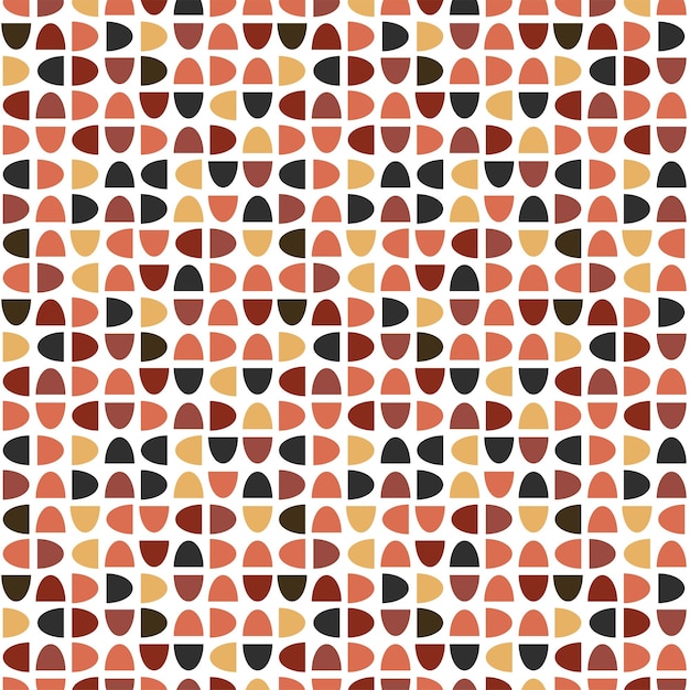 Modern abstract seamless geometric pattern with semicircles and circles in retro scandinavian style Bright colorful geometry pattern
