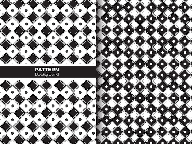 Vector modern abstract seamless patterns with black and white squares