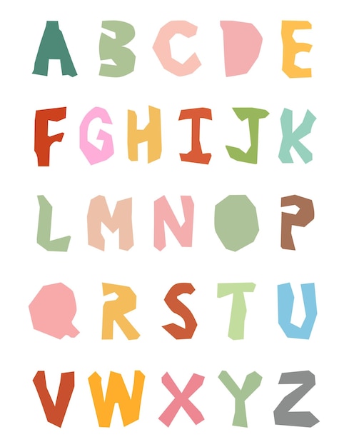 Modern abstract set alphabet font