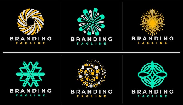 Modern abstract shape logo design bundle