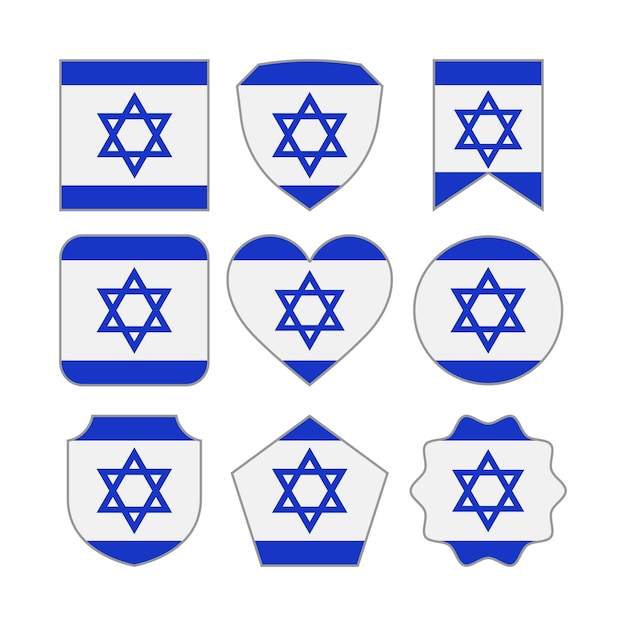 Modern abstract shapes of israel flag vector design template