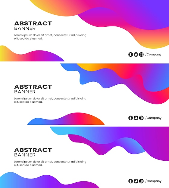 Modern abstract shapes social media post banner template design