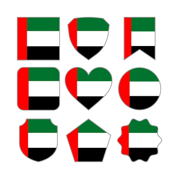 Modern abstract shapes of united arab emirates flag vector design template