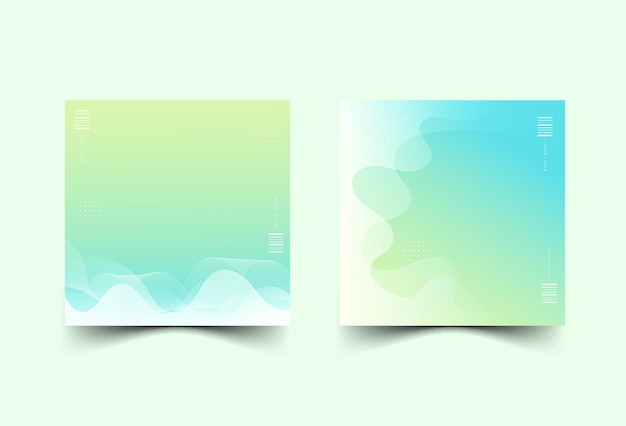 Vector modern abstract social media post, bright green gradation and wave effect