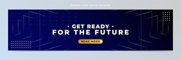 Modello di banner linkedin tecnologia astratta moderna