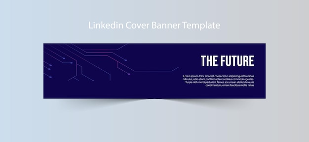 Vector modern abstract technology linkedin banner template