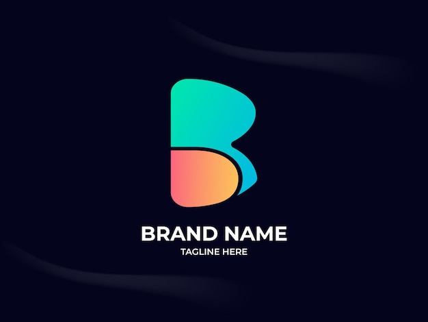 Современная абстрактная модная деловая форма на основе буквы b знак креативного логотипа