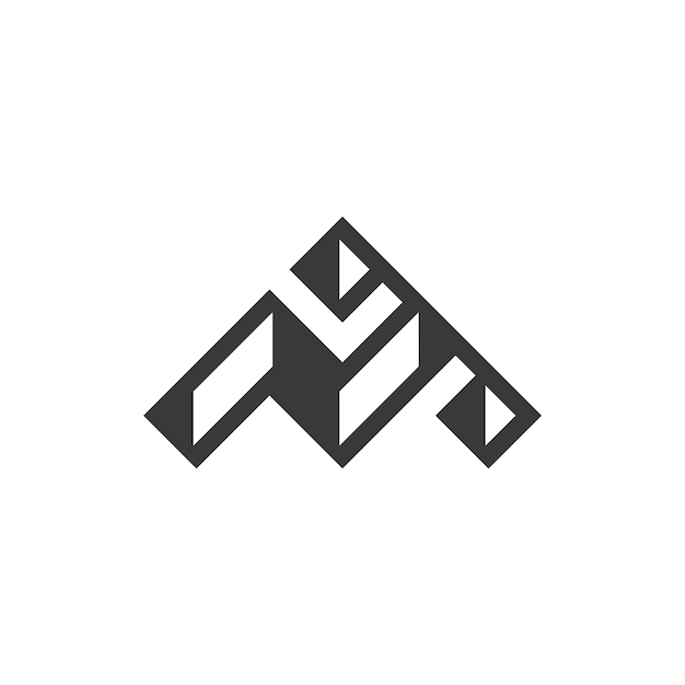 モダンな抽象的な三角形がロゴとして適しています。 M、NT、または A の文字として読むことができます。