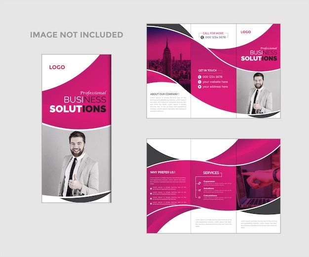 modern abstract trifold brochure template design