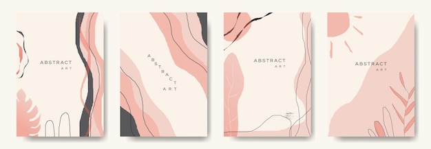 Vector modern abstract vector backgroundsminimal trendy style various shapes set up design templates good