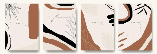 Vector modern abstract vector backgroundsminimal trendy style various shapes set up design templates good