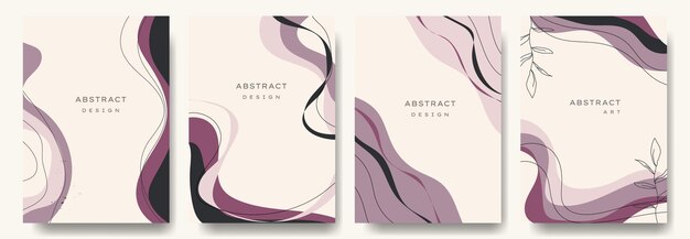 Vector modern abstract vector backgroundsminimal trendy style various shapes set up design templates good