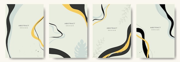 Modern abstract vector backgroundsminimal trendy style various shapes set up design templates