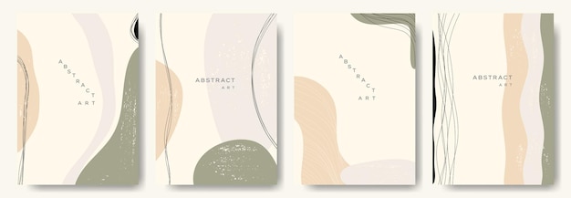 Modern abstract vector backgroundsminimal trendy style various shapes set up design templates