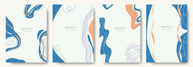 Modern abstract vector backgroundsminimal trendy style various shapes set up design templates