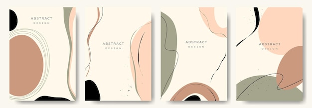 Modern abstract vector backgroundsminimal trendy style various shapes set up design templates