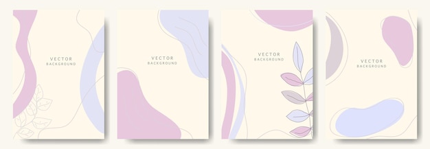 Modern abstract vector backgroundsminimal trendy style various shapes set up design templates